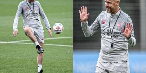 ESPN晒照：滕哈赫今天带领勒沃库森开启首训